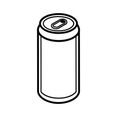 Line art design vector illustration of a can of soda viewed from the front.eps