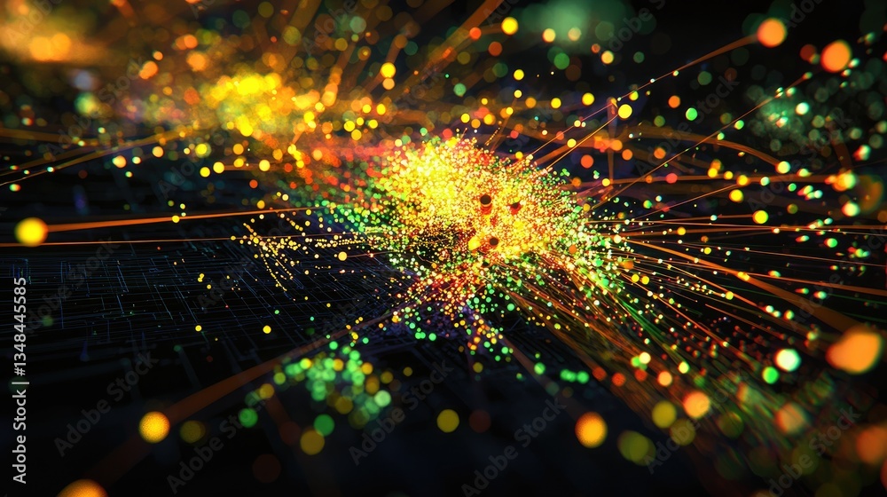 Aufkleber Detailed view of a DDoS attack simulation showing traffic spikes and strategies for mitigation in advanced cyber defense.