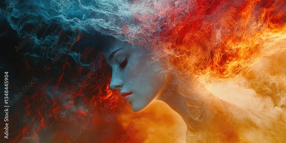 Poster An abstract scene where concept art fosters a sense of creativity and vision, using a mix of detailed and abstract elements to evoke a rich and immersive visual effect.