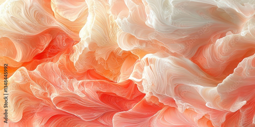 Poster An abstract scene where watercolor fluid art reveals intricate and organic patterns, using a harmonious blend of soft colors and gradients to evoke a sense of fluid movem
