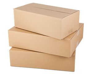 Cardboard boxes isolated on white background.