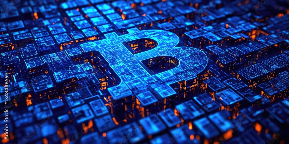 Poster Digital interface displaying blockchain transaction history and verification, showcasing modern, secure financial tech.