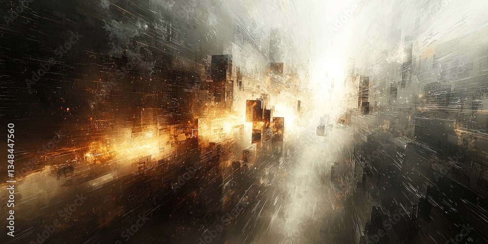 Poster An abstract scene where concept art fosters a sense of creativity and vision, using a mix of detailed and abstract elements to evoke a rich and immersive visual effect.
