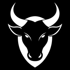 Simple bull vector logo illustration