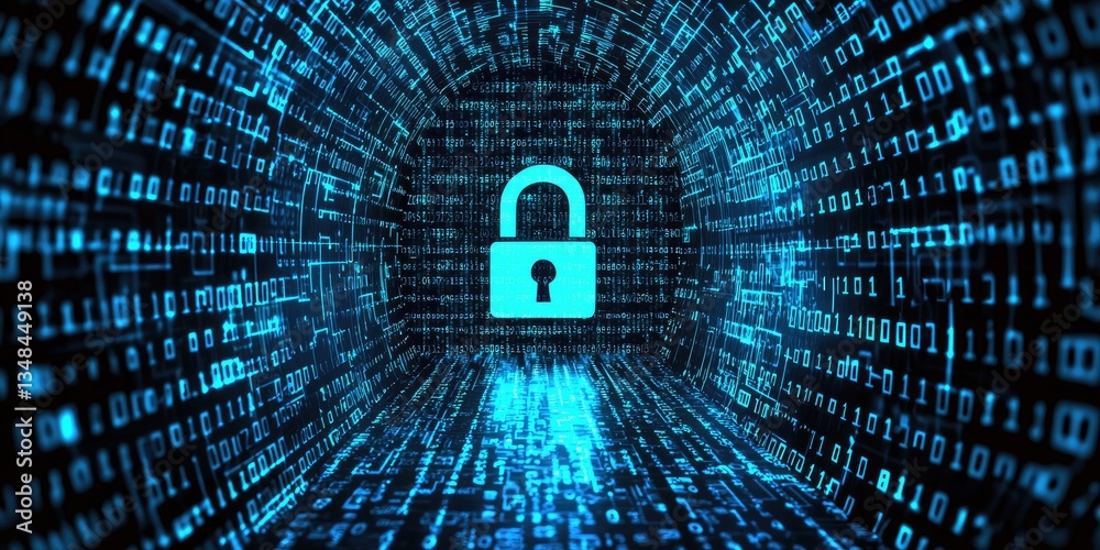 Poster infographic on the ignificance of cybersecurity in finance, featuring clear visuals and educational 