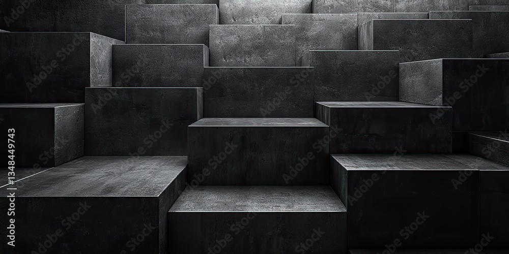 Poster In this abstract scene, a monochrome approach to minimalism highlights variations in tone and texture, producing a sophisticated and visually captivating composition with