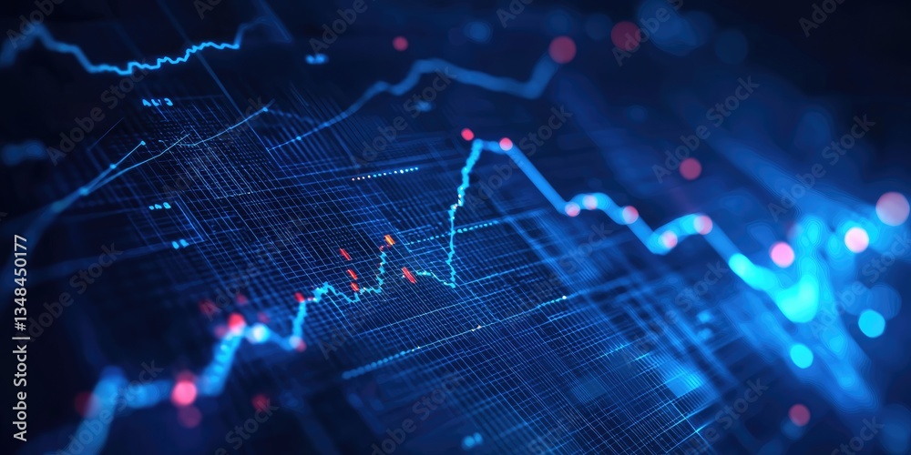 Poster Business growth metrics chart with distinct segments and data points, presented as a professional finance illustration.