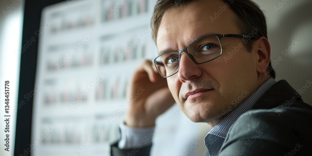 Aufkleber investor managing a diverse portfolio with detailed performance and risk visualizations, using a pro