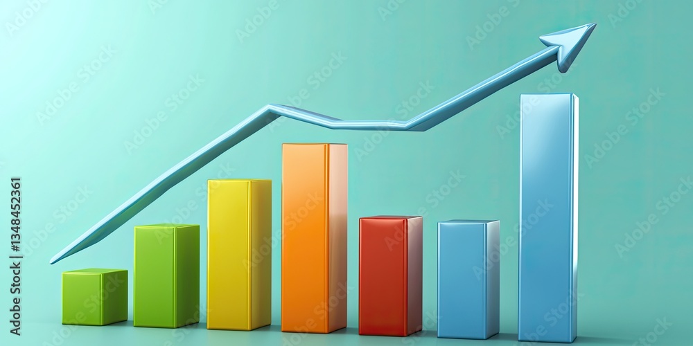 Poster illustrated report on business growth metrics with detailed charts, provided as a precise business d