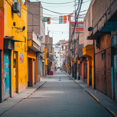 district in Lima city at lockdown on coronavirus pandemic in 2020, in Peru