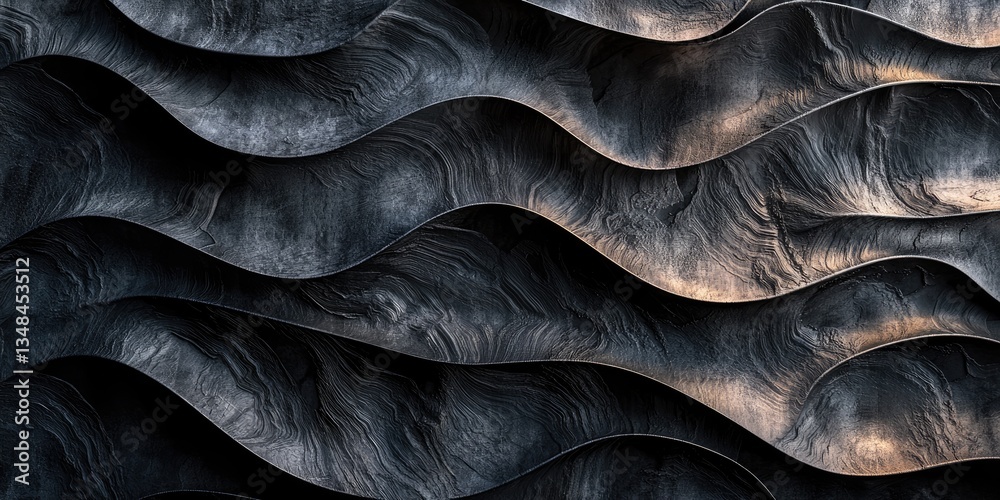 Poster layered organic patterns featuring rich textures and deep shadows, ideal for bold abstract backgroun