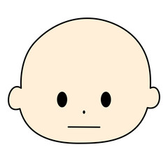 表情イラスト　真顔　色付き