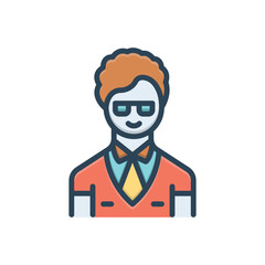 Color illustration icon for manager