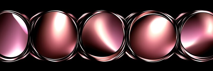 Abstract design with overlapping circles, metallic rose hue