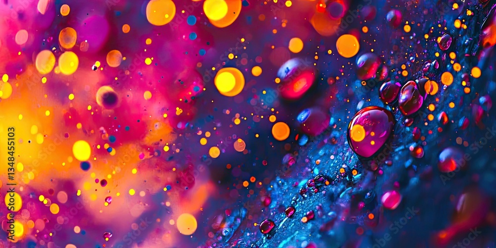 Poster chaotic splattered patterns with vibrant colors and dynamic forms, perfect for energetic artistic designs.