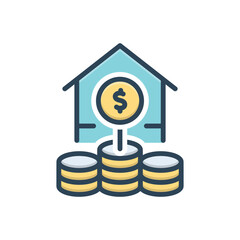 Color illustration icon for saving