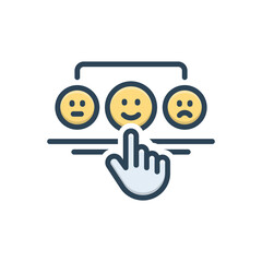 Color illustration icon for customer survey