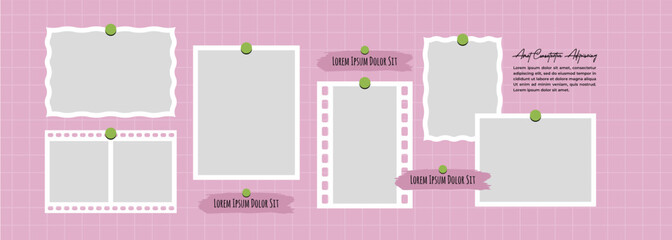 Pictures or photos frame collage layout abstract photo frames and digital photo wall template