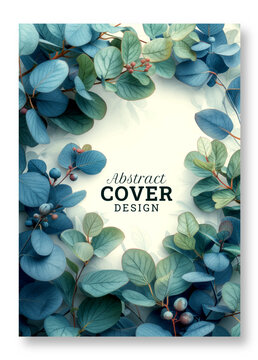 Nature leaves art Brochure cover template design, Luxury invitation card background, nature texture, leaves art, Hand drawn texture design, invitation, abstract background, cover template