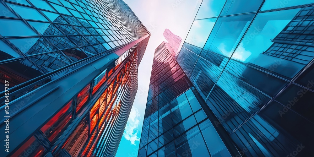 Poster a futuristic building with cutting-edge design, featuring robotic construction, advanced ai, and a s