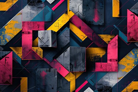 Abstract Geometric Design, Modern Pattern with Cube, Vector Illustrationhigh Detail, 8K
