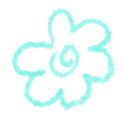 Naklejka premium illustration flower blue crayon