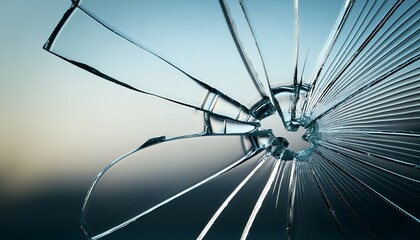 abstract glass shards broken illusion on soft gradient background