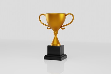 Gold trophy cup, 3D render