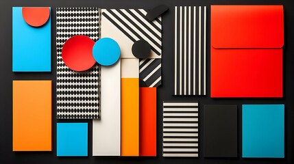 Abstract Geometric Design Composition With Bright Colors