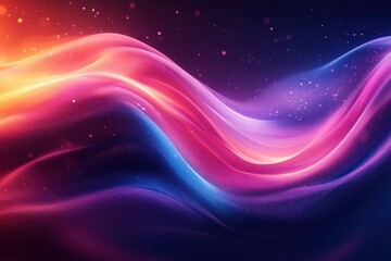 Futuristic Abstract Background with Glowing Neon Waves in Pink Blue and Purple High Speed Energy Motion Lights