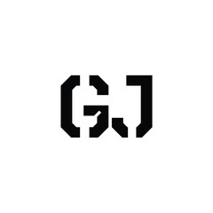 GJ monogram logo design letter text name symbol monochrome logotype alphabet character simple logo