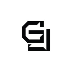 GJ monogram logo design letter text name symbol monochrome logotype alphabet character simple logo