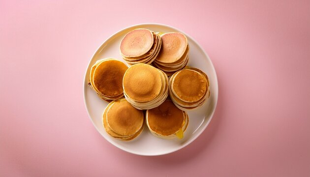 maslenitsa pankakes minimalism isolated on light pink background