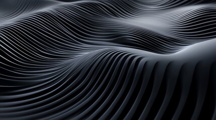 Abstract Wavy Lines Background in Dark Grey Tones for Modern Designs