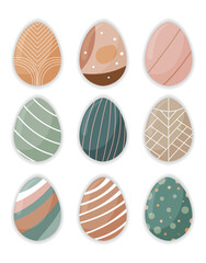 Boho Easter Eggs Aesthetic Set