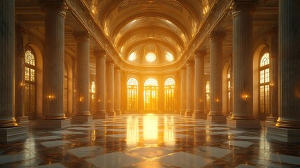 Obraz premium Luxury marble palace with intricate grand columns high resolution picture