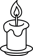 A black candle with a candle in the middle of it
