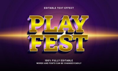 play fest editable text effect with a play and game text style
