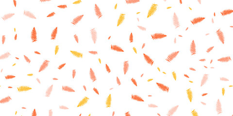 Seamless orange vector scribble pattern with leaf-shaped pattern. Illustration with scribbles on abstract template. Design for textile, fabric, wallpaper.
