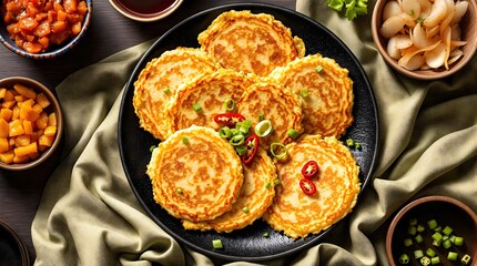 Nokdu Jeon Savory Mung Bean Pancakes Korean Appetizer (Korean Cuisine)