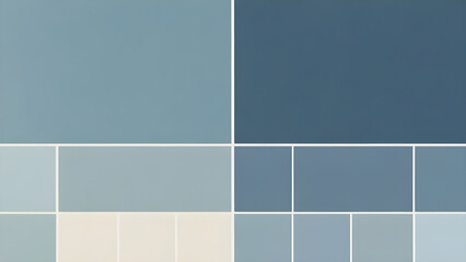 Color palette showing a range of blue and beige hues creating a calming and elegant atmosphere