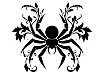 Art Nouveau spider Graphic Accents, vector illustration, vintage elements	