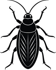 A black and white image of a beetle with a black design on it
