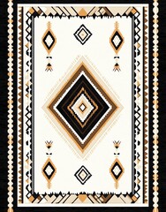 Obraz premium Geometric Diamond Pattern Rug with Tribal Design for Interior Decoration