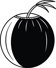 An apple with a stem in the middle
