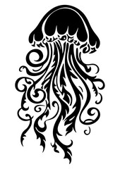 Art Nouveau jellyfish Graphic Accents, vector illustration, vintage elements	
