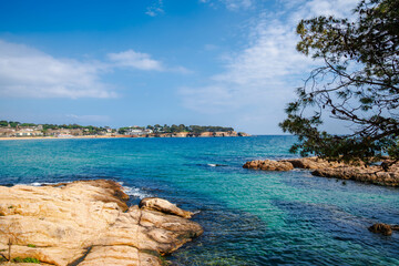 Fototapeta premium Blanes, Costa Brava at sunny day, Catalonia Spain