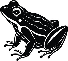 American Bullfrog silhouette Amphibian Croak Large Swamp Frog vector illustration
