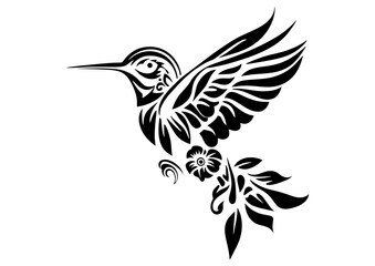 Art Nouveau hummingbird Graphic Accents, vector illustration, vintage elements	
