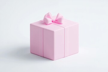 Obraz premium Pink gift box with bow